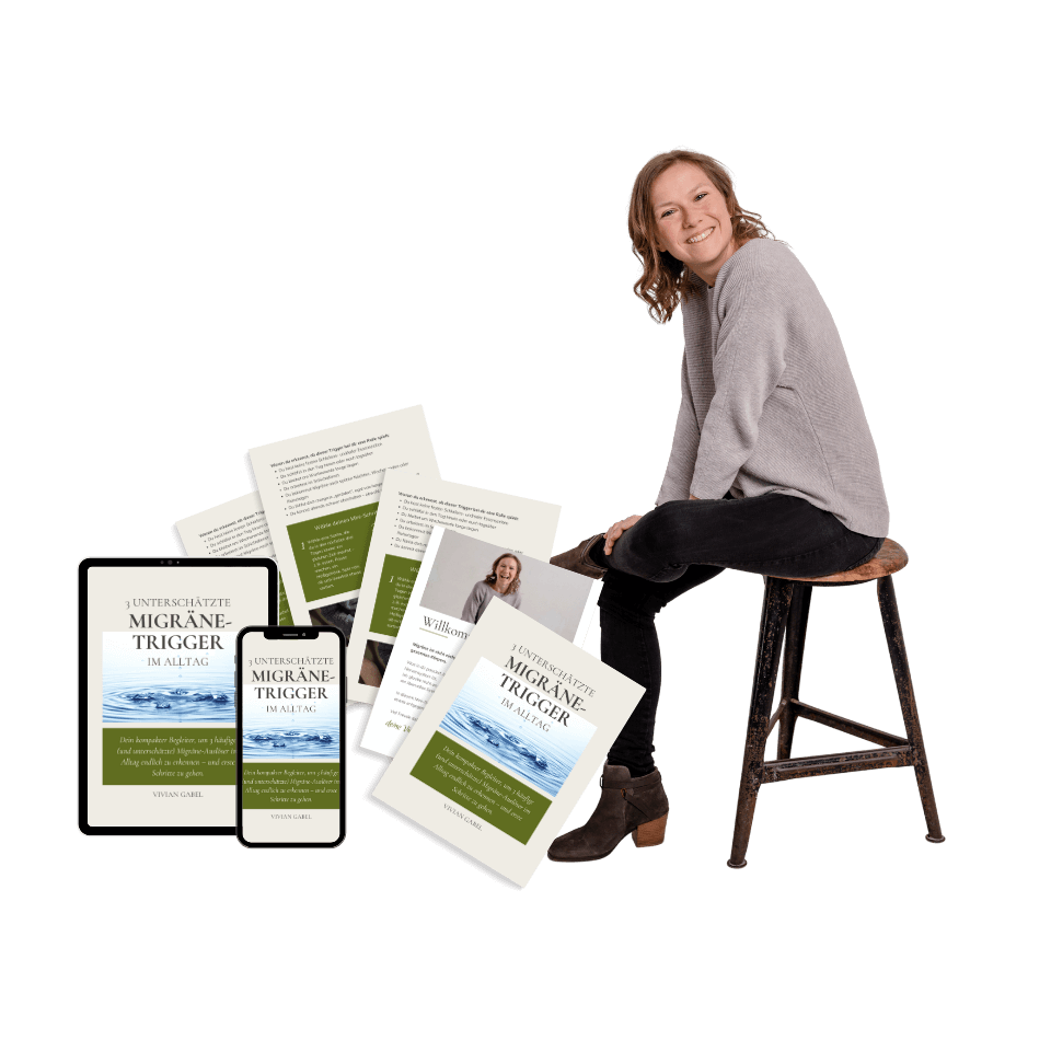 Mockup mit 0 Euro Guide Migräne-Selbsthilfe für 0 € mit Vivian Gabel